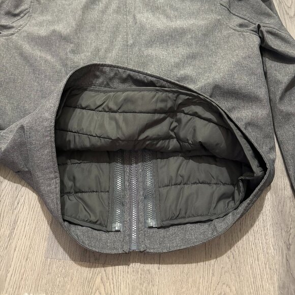 Zachary Prell Men's XL Gray Oxford 3-in-1 Jacket Quilted Removable Vest - Picture 4 of 5